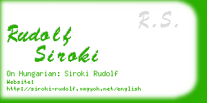 rudolf siroki business card